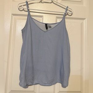 Blue and White Pinstriped Tank Top